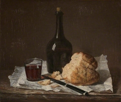 Still Life with Bottle, Glass and Loaf by Jean-Baptiste-Siméon Chardin