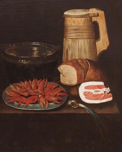 Still life with crayfish by Philips Angel