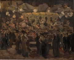 Stoomcarrousel bij avond by Isaac Israels