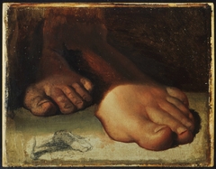 Studies for foot in "Jesus Giving the Keys to Saint Peter" by Jean-Auguste-Dominique Ingres