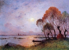 Sunset on the Grande Brière by Ferdinand du Puigaudeau