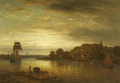 Sunset over Flensburg Fjord by Wilhelm Xylander