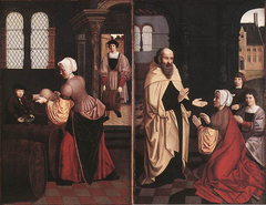 The Adoration of the Shepherds and the Kings and Elisha and the widow's oil by Anonymous