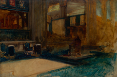 The Coronation of Edward VII, study of Westminster Abbey Interior by Edwin Austin Abbey