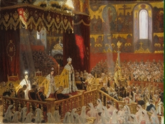 The Coronation of Emperor Nicholas II and Empress Alexandra Feodorovna by Laurits Tuxen