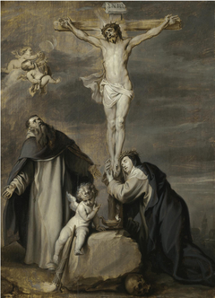 The Crucified Christ Adored by Saints Dominic and Catherine of Siena by Anthony van Dyck