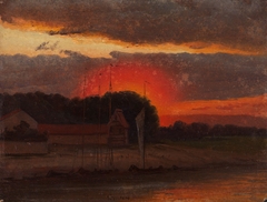 The Elbe in Sunset by Knud Baade