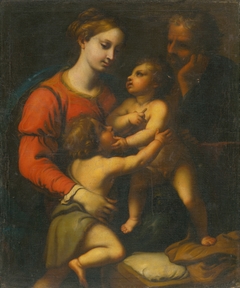 The Holy Family with Saint John the Baptist by Taliansky maliar zo 16 storočia