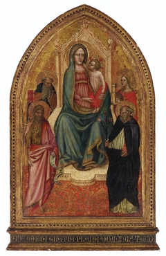 The Madonna and Child enthroned with Saints Barbara, Dominic, John the Baptist and Anthony Abbot by Giovanni dal Ponte