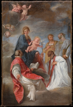 The Madonna and Child with Saints Ignatius of Loyola, Francis Xavier, Cosmas and Damian by Andrea Sacchi