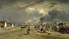 The Market at Szolnok, Hungary by August von Pettenkofen