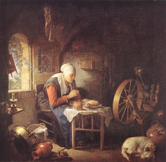 The Prayer of the Spinner by Gerrit Dou