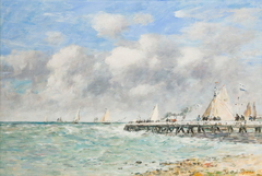 Trouville Pier by Eugène Louis Boudin