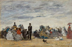 La plage de Trouville by Eugène Boudin