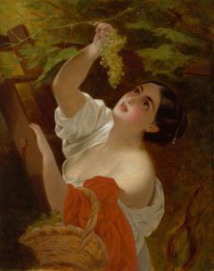 Italian Midday (Italian Girl Gathering Grapes)  by Karl Bryullov