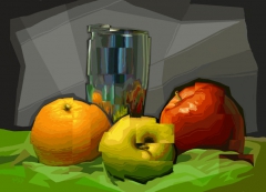 Vaso, Naranja y dos Manzanas by Chema Galycía