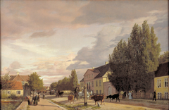 View of a Street in Østerbro outside Copenhagen. Morning Light by Christen Købke