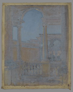 View of Italian Loggia–study by Edwin Austin Abbey