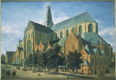 View of the Haarlem Bavo Church from the Groenmarkt by Gerrit Adriaenszoon Berckheyde