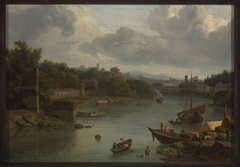 View of the Tiber from the south – Ripa Grande by Isaac de Moucheron