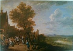 Village Dance overlooking a River by David Teniers the Younger