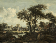 Village near a Pool by Meindert Hobbema