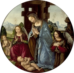 Virgin Adoring the Christ Child with St. John the Baptist and Two Angels by Tommaso Lunetti