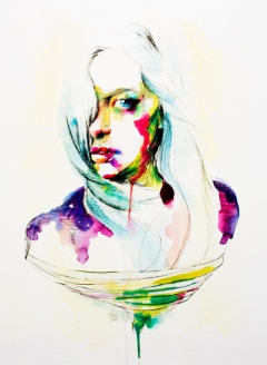 Watercolor head series by Isabel Garmon