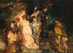 Women and Cavaliers by Adolphe Joseph Thomas Monticelli