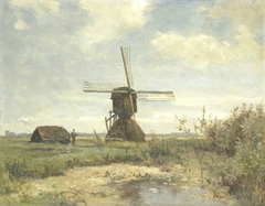 'Zonnige dag': een molen aan een wetering by Paul Joseph Constantin Gabriël