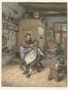 A Barbershop by Adriaen van Ostade