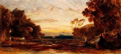 A Bay Scene - Samuel Palmer - ABDAG004080 by Samuel Palmer