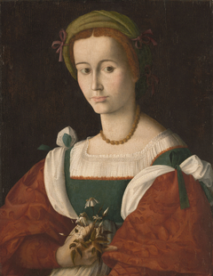 A Lady with a Nosegay by Francesco Ubertini called Bacchiacca