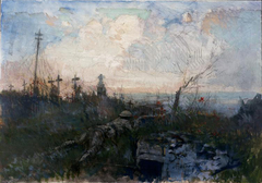 A Sniper in the Cemetery, Neuville-Vitasse by Alfred Bastien