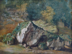 A Study of Rocks and Trees, Fontainebleau by Théodore Rousseau