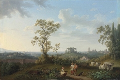 A view of Rome seen from the Villa Patrizi, with Santa Maria Maggiore and San Giovanni in Laterano beyond by Jacob Philipp Hackert