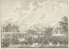 Aankomst van de gewapende Amsterdamse burgers in Muiden, 1787 by Daniël Kerkhoff