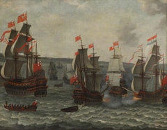 Action Between Ships in the First Dutch War, 1652-54 by Abraham Willaerts