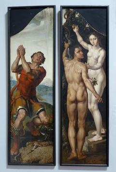 Adam and Eve/Gideon and the Fleece by Maarten van Heemskerck