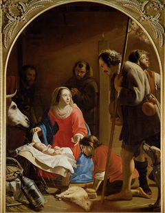 Adoration of the Shepherds (St Anthony in the background) by Jacob van Oost