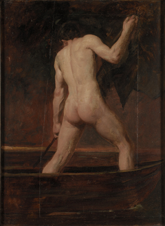 Back View of a Standing Male Nude in a Boat by William Etty