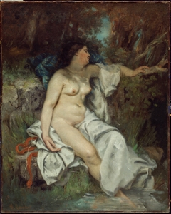 Bather Sleeping by a Brook by Gustave Courbet