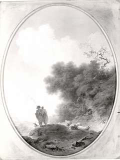 Bergers dans un paysage by Jean-Honoré Fragonard