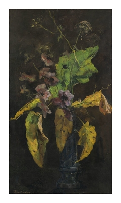 Bloemstilleven: Anemonen en bladeren by Floris Verster