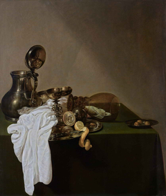 Breakfast with Pewter Pitcher by Jan Jansz den Uyl