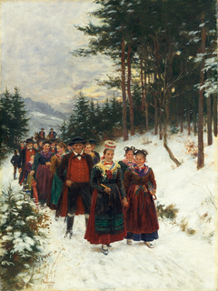 Bridal Procession in Winter by Wilhelm Hasemann