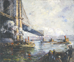 Bridge and Tugs by Jonas Lie