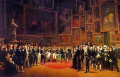 Charles X Distributing Awards to Artists Exhibiting at the Salon of 1824 at the Louvre by François Joseph Heim