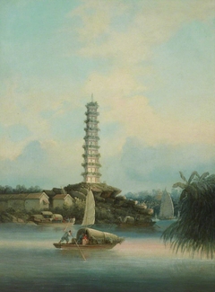 Chinese Scene with Pagoda and Junks by William Alexander