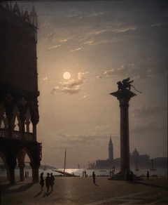 Clair de lune sur la piazzetta San Marco à Venise by Eugenio Cecchini Prichard